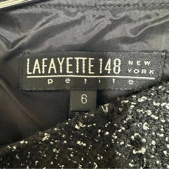 Lafayette 148 New York Black Tweed Split Layered Hem Skirt Size 6P - Picture 6 of 8